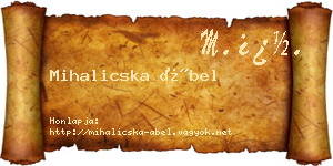 Mihalicska Ábel névjegykártya